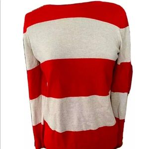 Old Navy Red and White Striped Sweater